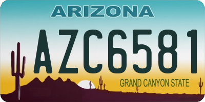 AZ license plate AZC6581
