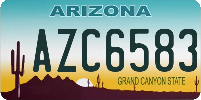 AZ license plate AZC6583