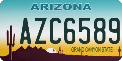 AZ license plate AZC6589
