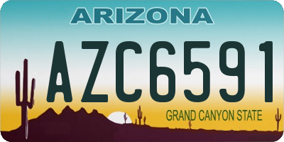 AZ license plate AZC6591