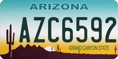 AZ license plate AZC6592