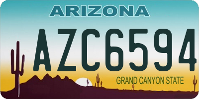 AZ license plate AZC6594