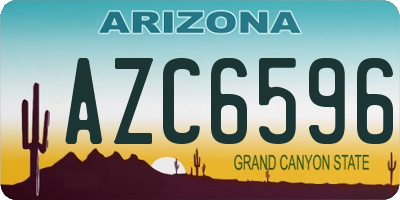 AZ license plate AZC6596