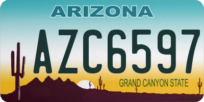 AZ license plate AZC6597