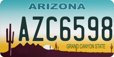 AZ license plate AZC6598
