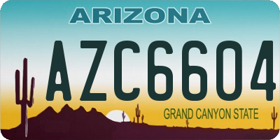 AZ license plate AZC6604