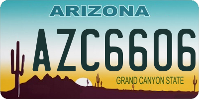 AZ license plate AZC6606
