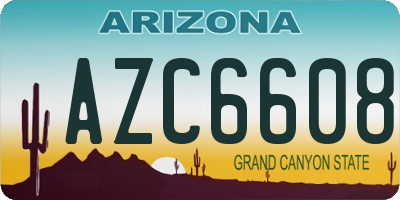 AZ license plate AZC6608