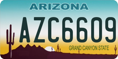 AZ license plate AZC6609