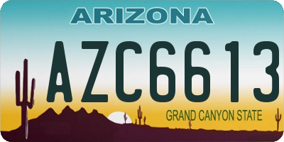 AZ license plate AZC6613