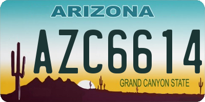 AZ license plate AZC6614