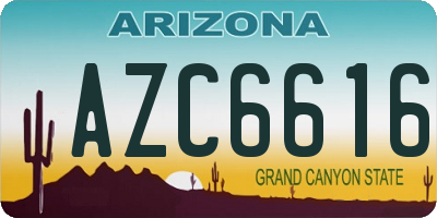 AZ license plate AZC6616