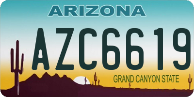 AZ license plate AZC6619