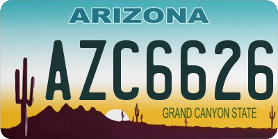 AZ license plate AZC6626