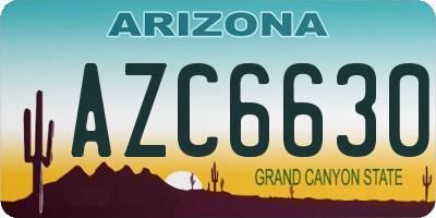 AZ license plate AZC6630