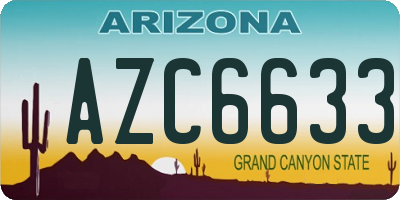 AZ license plate AZC6633