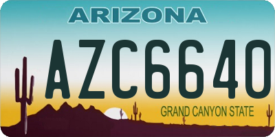 AZ license plate AZC6640
