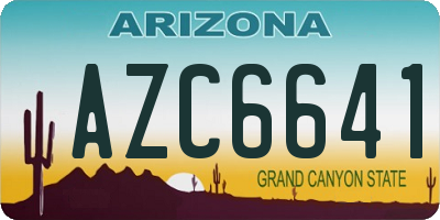 AZ license plate AZC6641