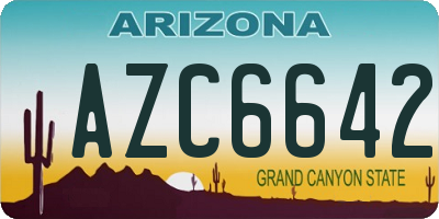 AZ license plate AZC6642