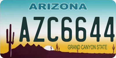 AZ license plate AZC6644