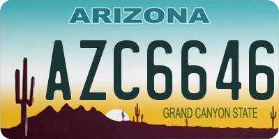 AZ license plate AZC6646