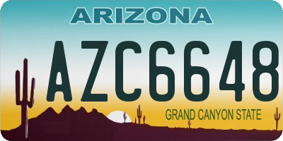 AZ license plate AZC6648