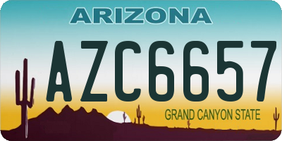 AZ license plate AZC6657