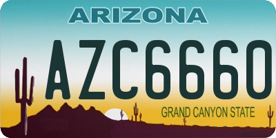 AZ license plate AZC6660
