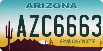 AZ license plate AZC6663