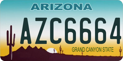 AZ license plate AZC6664
