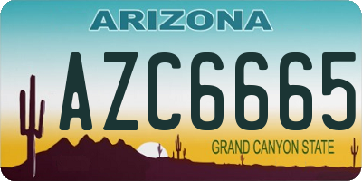 AZ license plate AZC6665