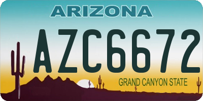 AZ license plate AZC6672