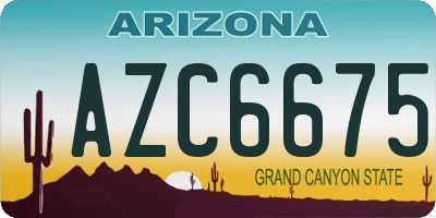 AZ license plate AZC6675