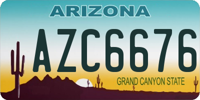 AZ license plate AZC6676