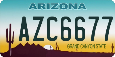 AZ license plate AZC6677