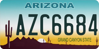 AZ license plate AZC6684