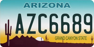 AZ license plate AZC6689