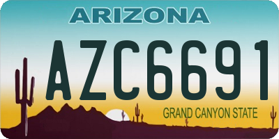 AZ license plate AZC6691