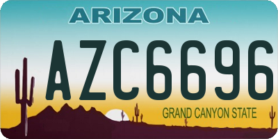 AZ license plate AZC6696