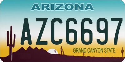 AZ license plate AZC6697