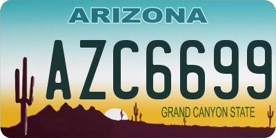 AZ license plate AZC6699