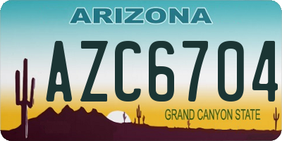 AZ license plate AZC6704