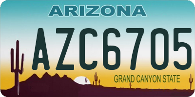 AZ license plate AZC6705