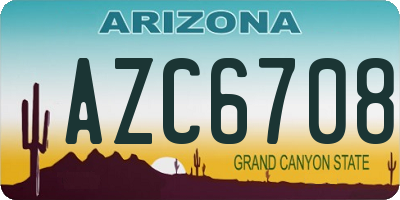 AZ license plate AZC6708