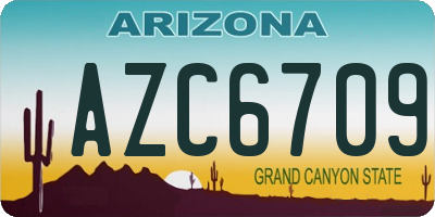 AZ license plate AZC6709