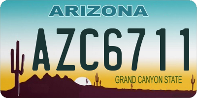 AZ license plate AZC6711