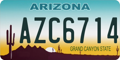 AZ license plate AZC6714