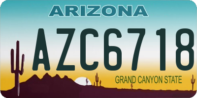 AZ license plate AZC6718