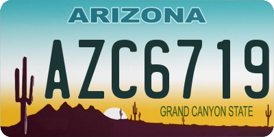 AZ license plate AZC6719