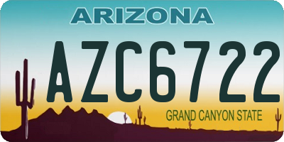 AZ license plate AZC6722